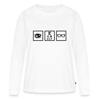 Opticien - T-shirt manches longues Premium bio Femme - blanc - Devant - Julia (174cm)