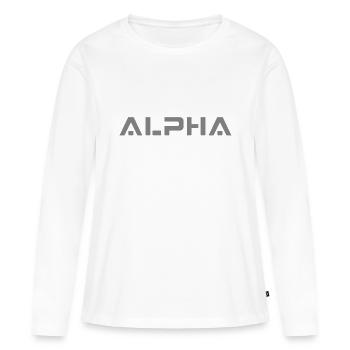 Alpha - T-shirt manches longues Premium bio Femme - blanc - Devant - Julia (174cm)