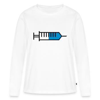 Spritze outline - Frauen Premium Bio Langarmshirt - Weiß - Vorne - Julia (174cm)