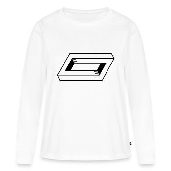 géométrique - T-shirt manches longues Premium bio Femme - blanc - Devant - Julia (174cm)