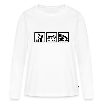 party - Frauen Premium Bio Langarmshirt - Weiß - Vorne - Julia (174cm)