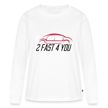 Auto 2 presque - T-shirt manches longues Premium bio Femme - blanc - Devant - Julia (174cm)