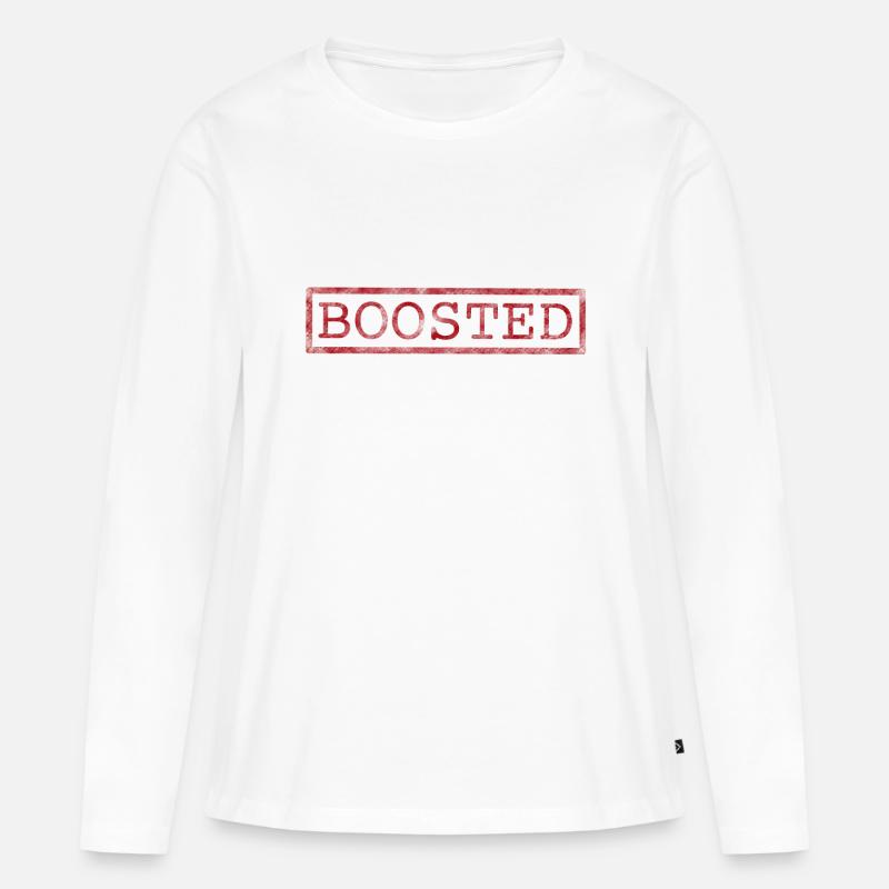 Boosted - Frauen Premium Bio Langarmshirt - Weiß