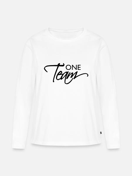 Teamgeist One Team - Frauen Premium Bio Langarmshirt - Weiß