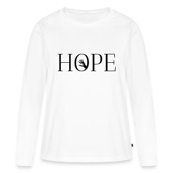 espoir main dans la main - T-shirt manches longues Premium bio Femme - blanc - Devant - Julia (174cm)