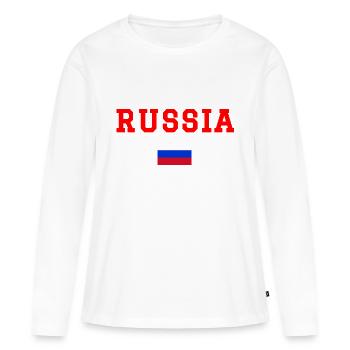 Russia - Women's Premium Organic Long Sleeve Shirt - white - Front - Julia (174cm)
