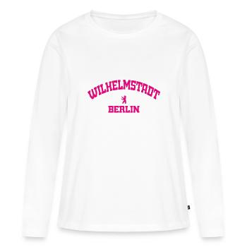 Wilhelmstadt - Spandau - Berlin - Deutschland - Frauen Premium Bio Langarmshirt - Weiß - Vorne - Julia (174cm)
