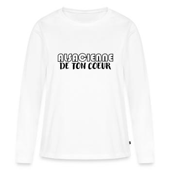 Alsacienne de ton coeur - T-shirt manches longues Premium bio Femme - blanc - Devant - Julia (174cm)
