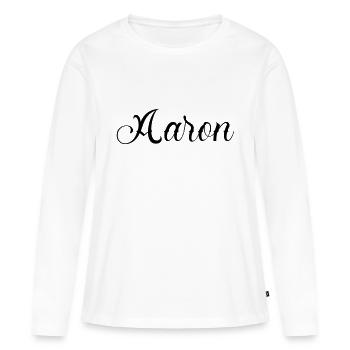 aaron - Frauen Premium Bio Langarmshirt - Weiß - Vorne - Julia (174cm)