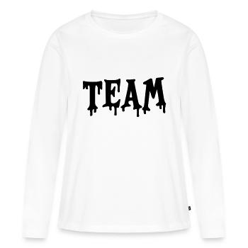 équipe - T-shirt manches longues Premium bio Femme - blanc - Devant - Julia (174cm)