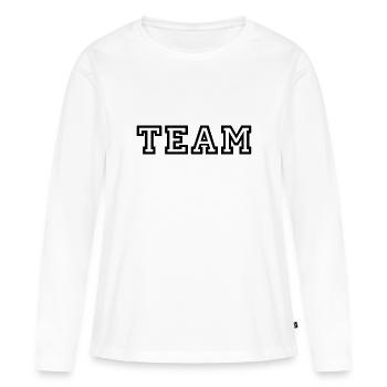 ÉQUIPE - Mannschaft - Sport - T-shirt manches longues Premium bio Femme - blanc - Devant - Julia (174cm)