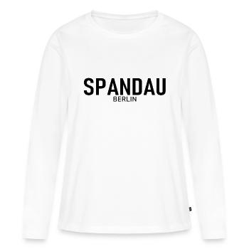 Spandau - Berlin - Deutschland - Frauen Premium Bio Langarmshirt - Weiß - Vorne - Julia (174cm)