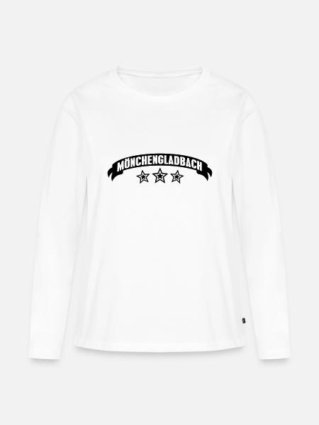 Stadtshirt Mönchengladbach - Frauen Premium Bio Langarmshirt - Weiß