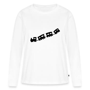 zug - Frauen Premium Bio Langarmshirt - Weiß - Vorne - Julia (174cm)