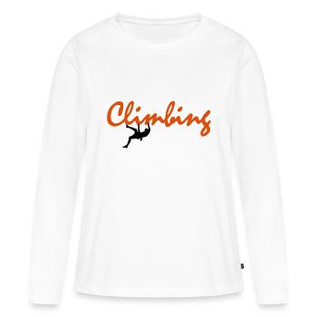 Climbing - T-shirt manches longues Premium bio Femme - blanc - Devant - Julia (174cm)