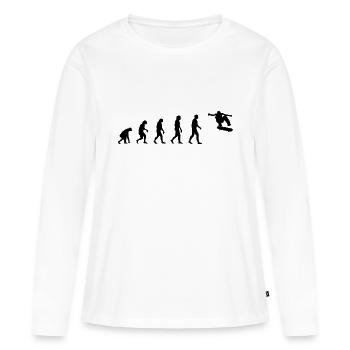 Evolution Skate - T-shirt manches longues Premium bio Femme - blanc - Devant - Julia (174cm)