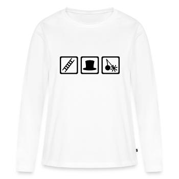 Schornsteinfeger - Frauen Premium Bio Langarmshirt - Weiß - Vorne - Julia (174cm)