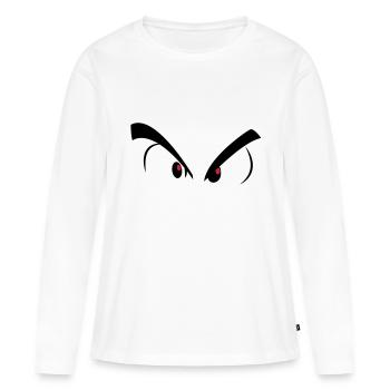 mal aux yeux - T-shirt manches longues Premium bio Femme - blanc - Devant - Julia (174cm)