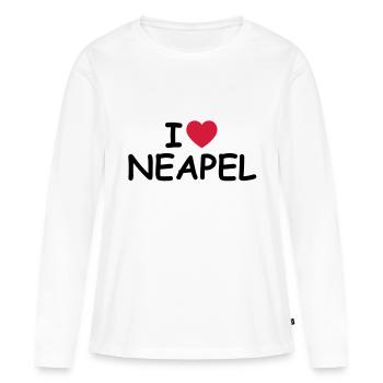 J'aime Naples - T-shirt manches longues Premium bio Femme - blanc - Devant - Julia (174cm)
