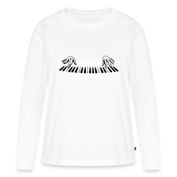 klavier finger - T-shirt manches longues Premium bio Femme - blanc - Devant - Julia (174cm)