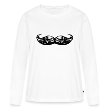 Moustache - Moustache - T-shirt manches longues Premium bio Femme - blanc - Devant - Julia (174cm)