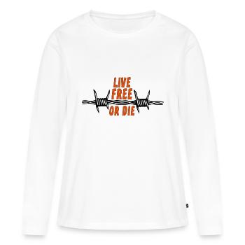 VIVRE LIBRE OU MOURIR SHIRT - T-shirt manches longues Premium bio Femme - blanc - Devant - Julia (174cm)