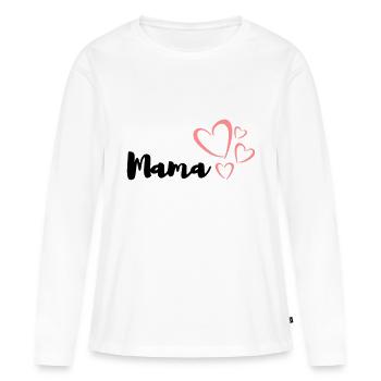 Mama herzen - Frauen Premium Bio Langarmshirt - Weiß - Vorne - Julia (174cm)