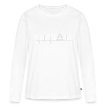 navigation à voile - T-shirt manches longues Premium bio Femme - blanc - Devant - Julia (174cm)