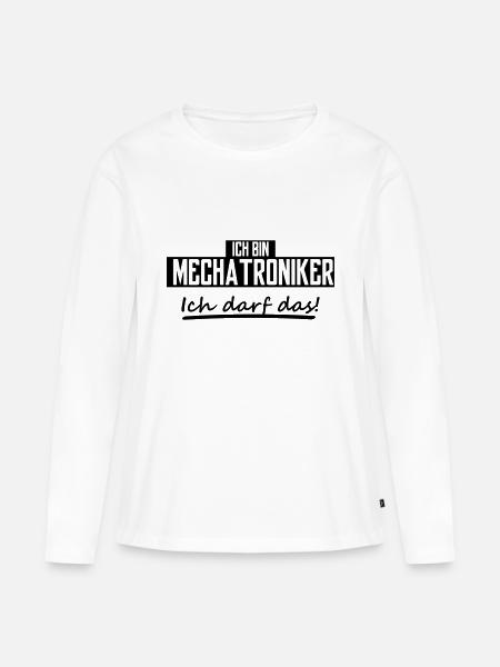 ich bin mechatroniker - Frauen Premium Bio Langarmshirt - Weiß