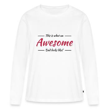 This is what an awesome dad looks like - Frauen Premium Bio Langarmshirt - Weiß - Vorne - Julia (174cm)