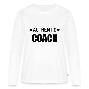 Coach / Coaching / Entraineur / Sport - T-shirt manches longues Premium bio Femme - blanc - Devant - Julia (174cm)