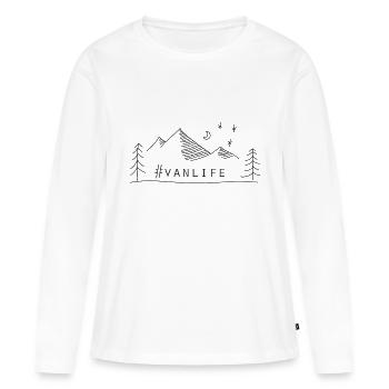 Je suis dehors! - T-shirt manches longues Premium bio Femme - blanc - Devant - Julia (174cm)