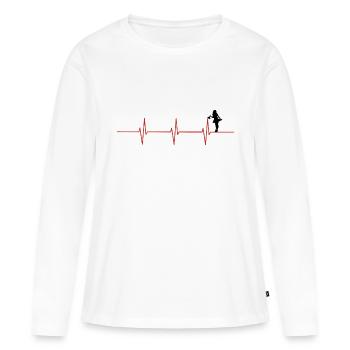 Heartbeat cleaning - Women's Premium Organic Long Sleeve Shirt - white - Front - Julia (174cm)