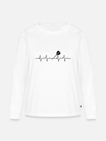 Herzschlag Dart Darts - Frauen Premium Bio Langarmshirt - Weiß