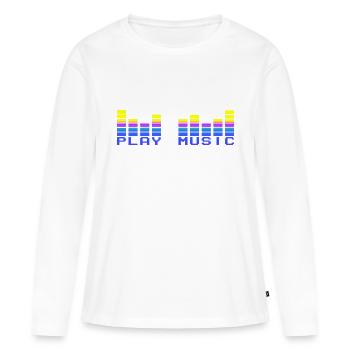 play music 1 - T-shirt manches longues Premium bio Femme - blanc - Devant - Julia (174cm)