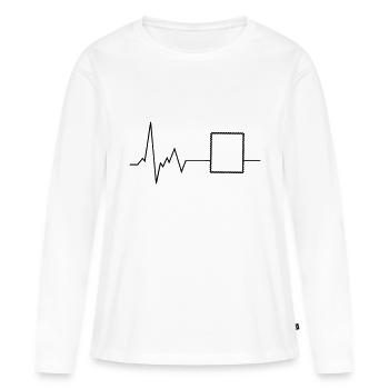 Herzschlag Briefmarke - Frauen Premium Bio Langarmshirt - Weiß - Vorne - Julia (174cm)