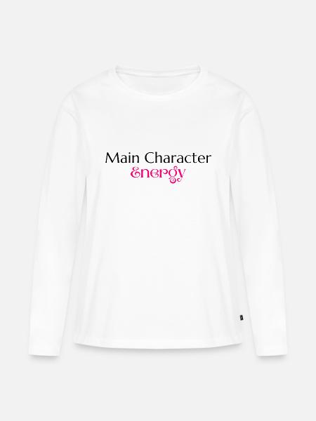 Energie der Hauptfigur - Frauen Premium Bio Langarmshirt - Weiß