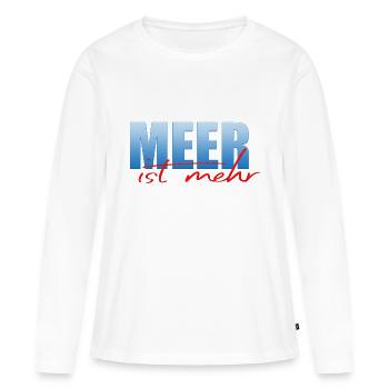 La mer, c’est plus - T-shirt manches longues Premium bio Femme - blanc - Devant - Julia (174cm)