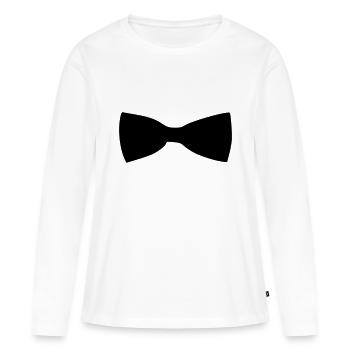 Fliege - Frauen Premium Bio Langarmshirt - Weiß - Vorne - Julia (174cm)
