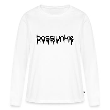 Bass Junkie / Electro Dubstep DnB Dj Bassjunkie - Women's Premium Organic Long Sleeve Shirt - white - Front - Julia (174cm)