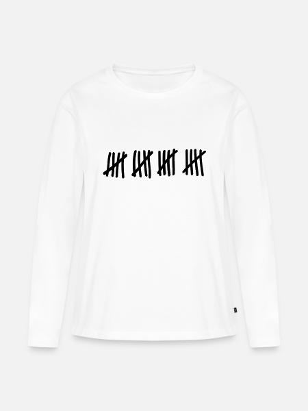20 striche - Frauen Premium Bio Langarmshirt - Weiß