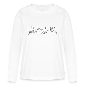 Fans Silhouette - Frauen Premium Bio Langarmshirt - Weiß - Vorne - Julia (174cm)