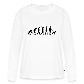 Bouledogue - T-shirt manches longues Premium bio Femme - blanc - Devant - Julia (174cm)
