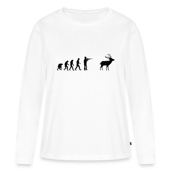evolution - Women's Premium Organic Long Sleeve Shirt - white - Front - Julia (174cm)