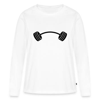 musculation - T-shirt manches longues Premium bio Femme - blanc - Devant - Julia (174cm)