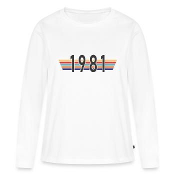 Je suis de 1981 - Année 1981 - T-shirt manches longues Premium bio Femme - blanc - Devant - Julia (174cm)