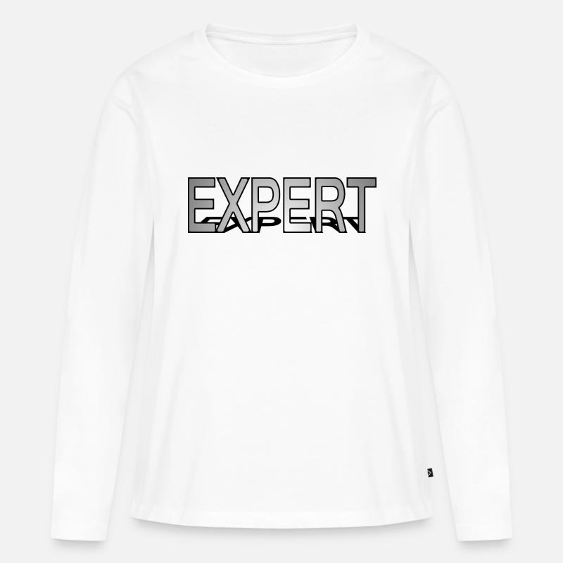 3D-Experte - Frauen Premium Bio Langarmshirt - Weiß