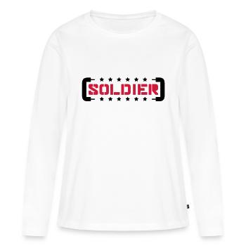 Sterne Soldat Logo Krieg General Freiheitskämpfer - Frauen Premium Bio Langarmshirt - Weiß - Vorne - Julia (174cm)
