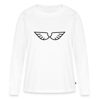 Wings - T-shirt manches longues Premium bio Femme - blanc - Devant - Julia (174cm)
