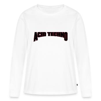 Acid Techno - T-shirt manches longues Premium bio Femme - blanc - Devant - Julia (174cm)